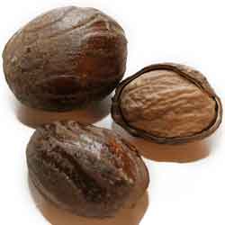 Nutmeg inside its shell